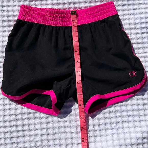 OP Black Girls Shorts with Hot Pink Elastic Waistband and Trim - Picture 12 of 14